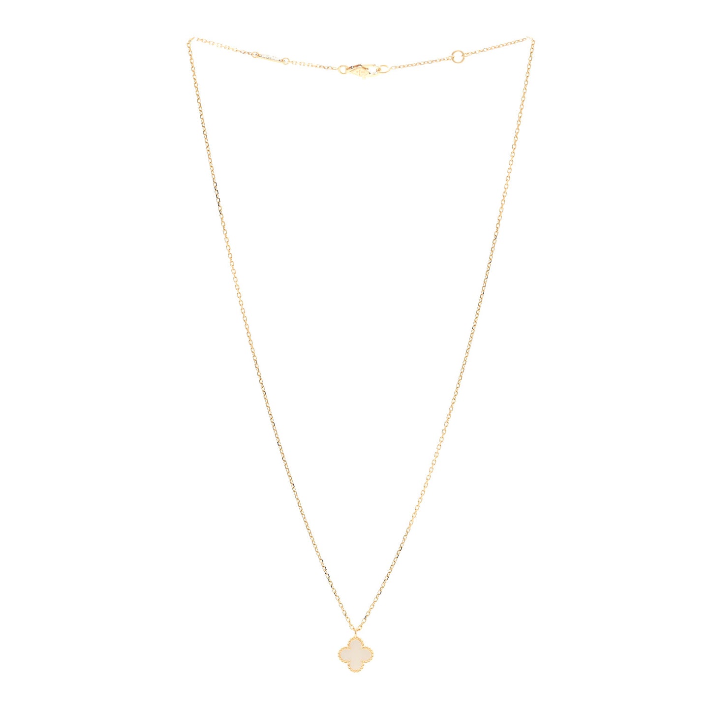 18K Yellow Gold Mother of Pearl Sweet Alhambra Pendant Necklace
