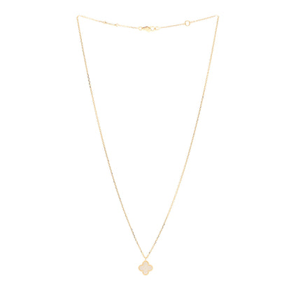 Van Cleef & Arpels 18K Yellow Gold Mother of Pearl Sweet Alhambra Pendant Necklace 3 of 6