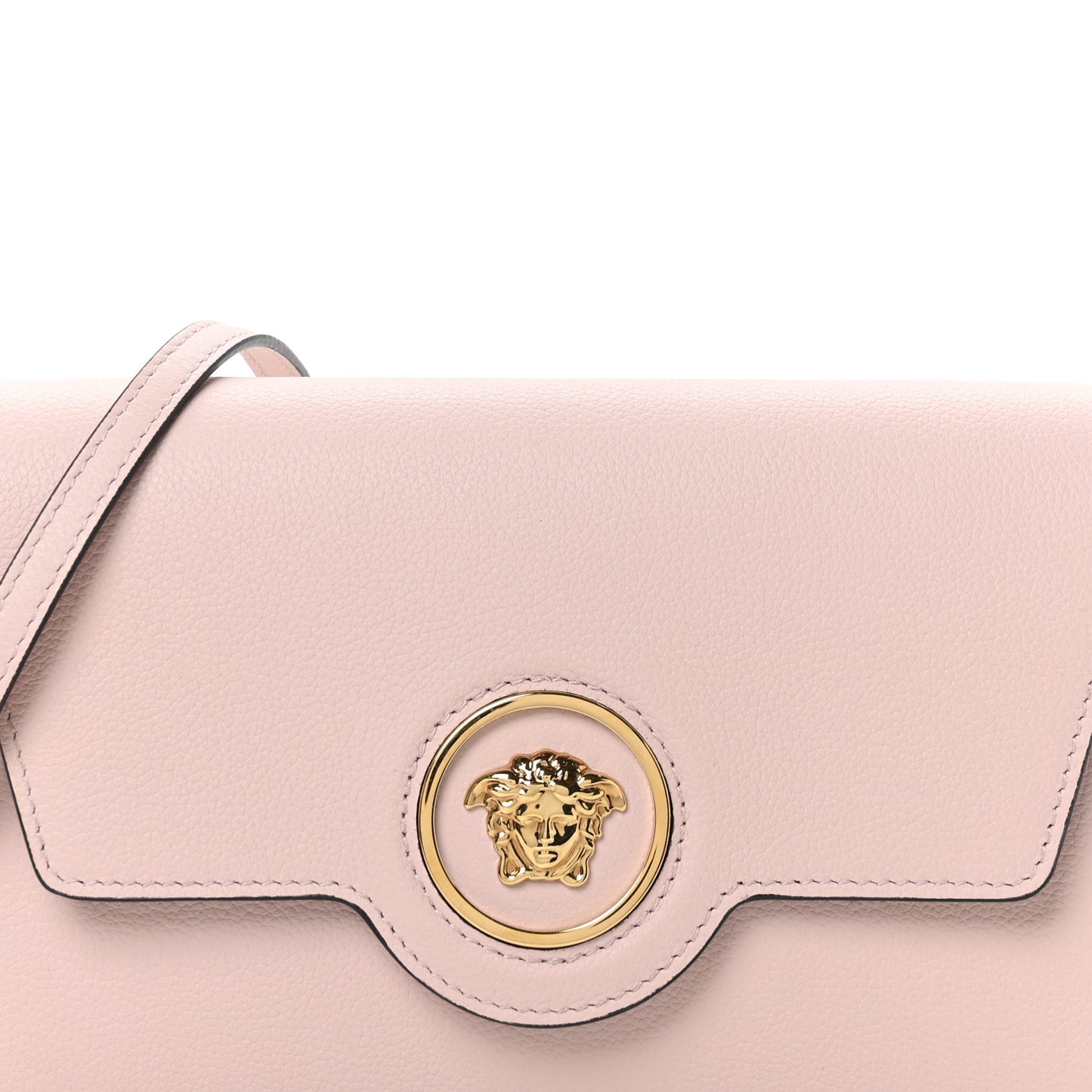 Grained Calfskin La Medusa Crossbody Bag Dusty Rose