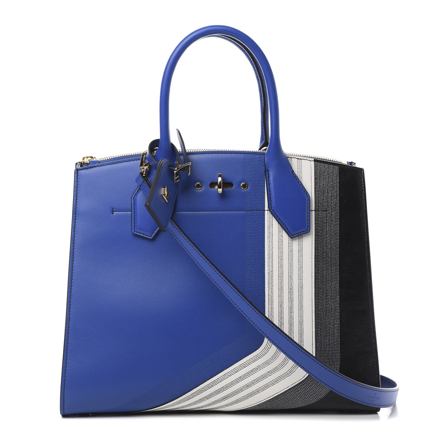 Louis Vuitton Calfskin City Steamer MM Blue 1 of 12