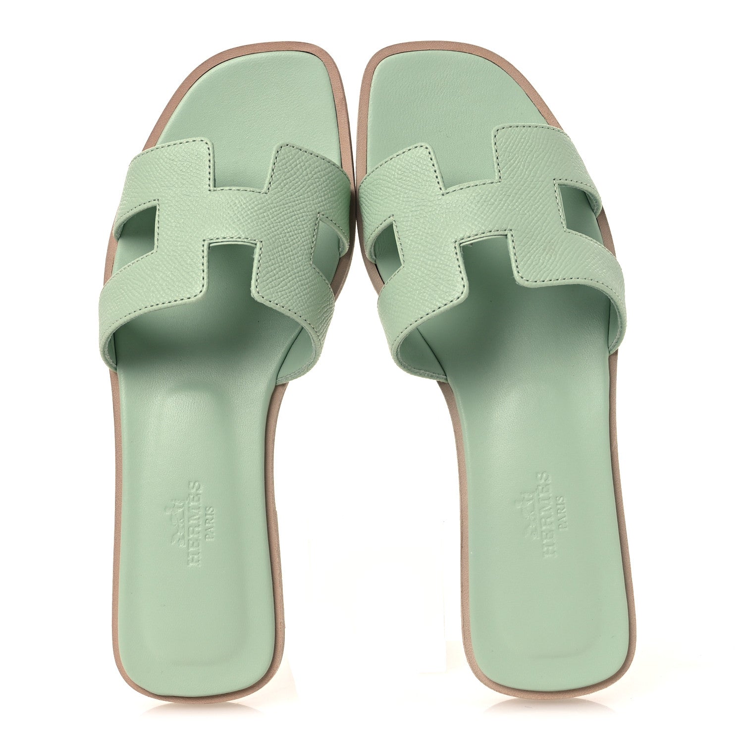 Hermes Epsom Oran Sandals 36 Vert Jade 2 of 12