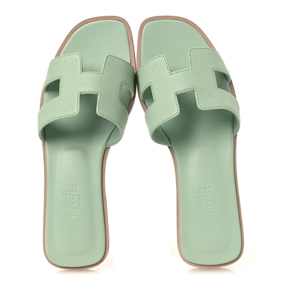 Hermes Epsom Oran Sandals 36 Vert Jade 2 of 12