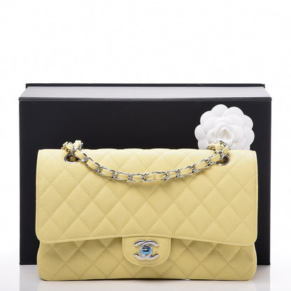 Chanel Caviar Quilted Medium Double Flap Light Yellow 8 of 8