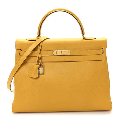 Hermes Courchevel Kelly Retourne 35 Jaune 1 of 10