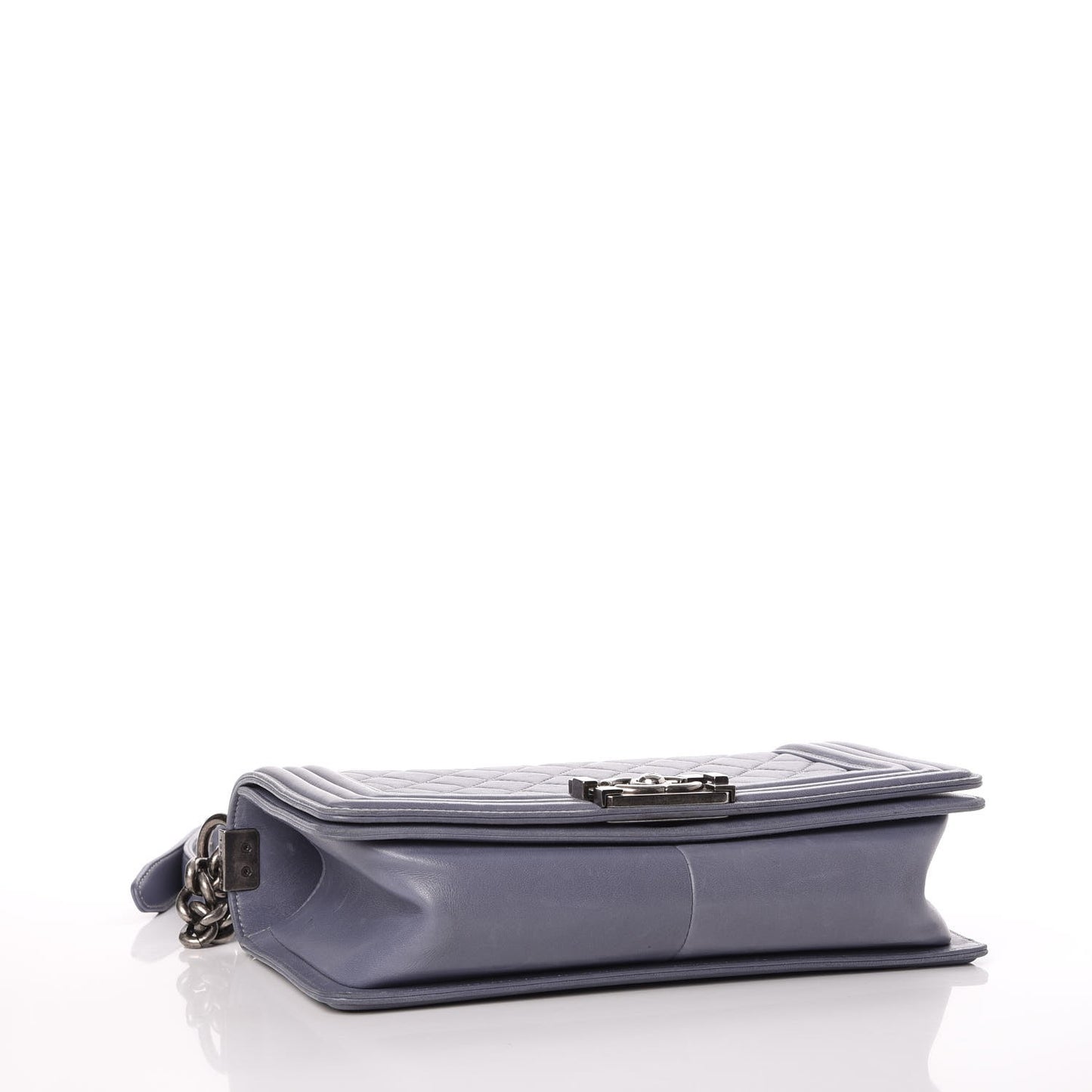 Lambskin Quilted Medium Boy Flap Blue