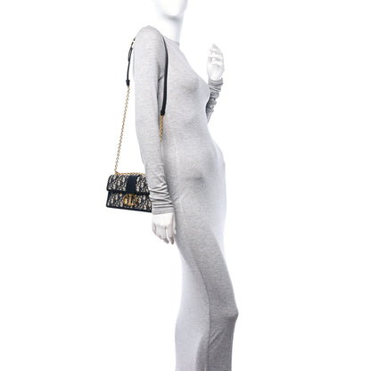 Christian Dior Oblique 30 Montaigne East West Chain Flap Bag Blue 2 of 10