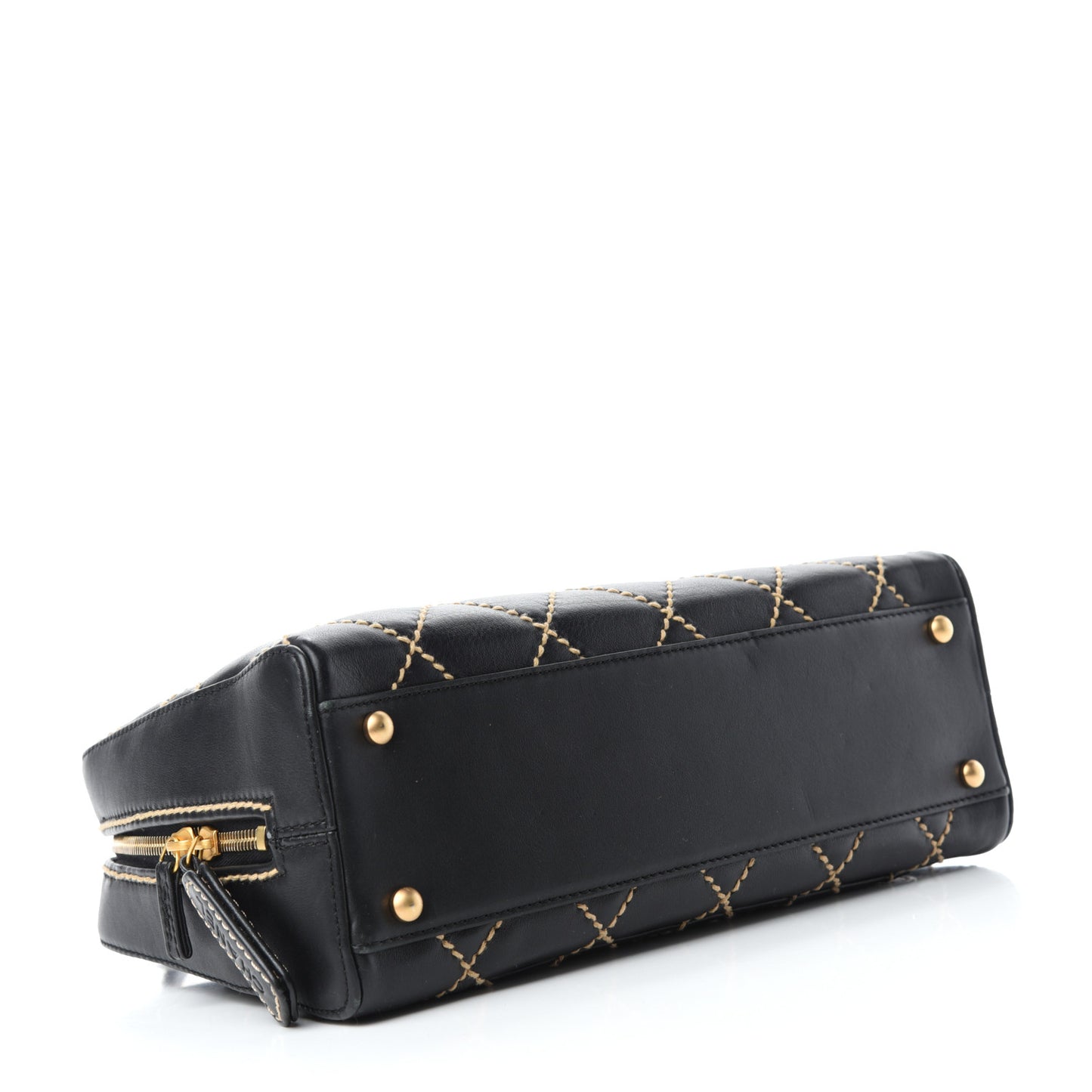 Calfskin Contrast Stitch Surpique Bowler Black