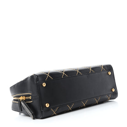 Chanel Calfskin Contrast Stitch Surpique Bowler Black 4 of 11