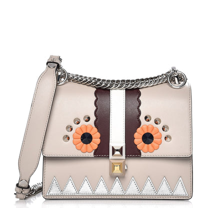 Fendi Vitello Liberty Lucido Catalan Mirror Hypnoteyes Studded Small Kan I Shoulder Bag Grigio Polvere Bordeaux Multicolor 1 of 9
