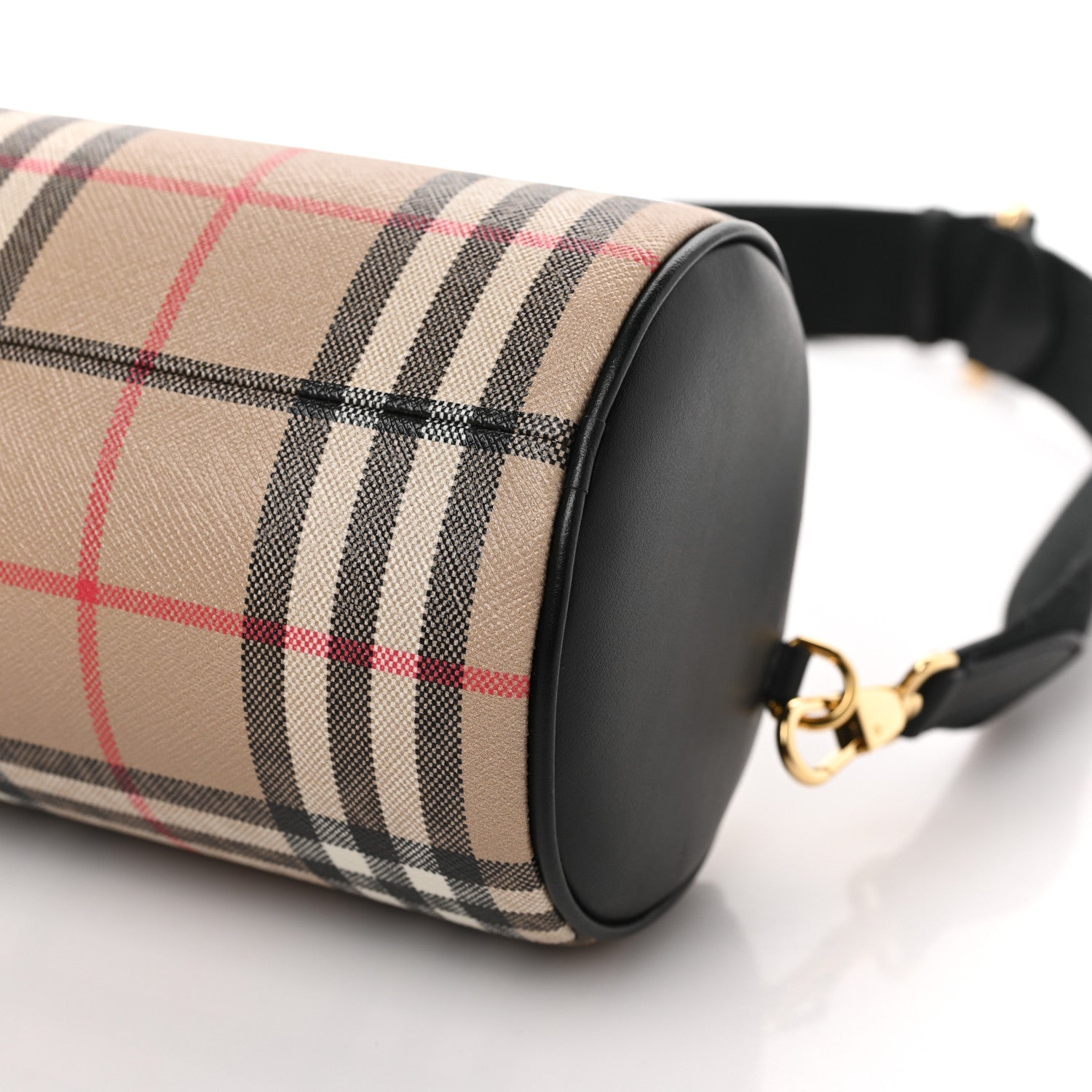 Burberry Vintage Check Calfskin Barrel Bag Beige Black 8 of 8