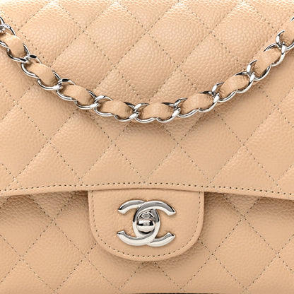 Chanel Caviar Quilted Medium Double Flap Beige Clair 7 of 10