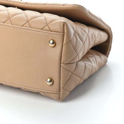 Chanel Caviar Quilted Small Coco Handle Flap Beige 9 of 9