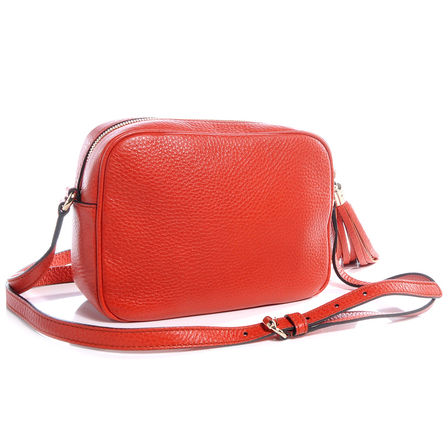 Gucci Pebbled Calfskin Small Soho Disco Bag Sun Orange 3 of 8