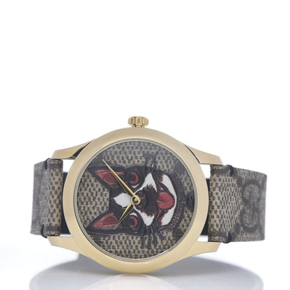 Gucci Stainless Steel Canvas 38mm G-Timeless GG Supreme Bosco Quartz Watch Brown 2 of 5
