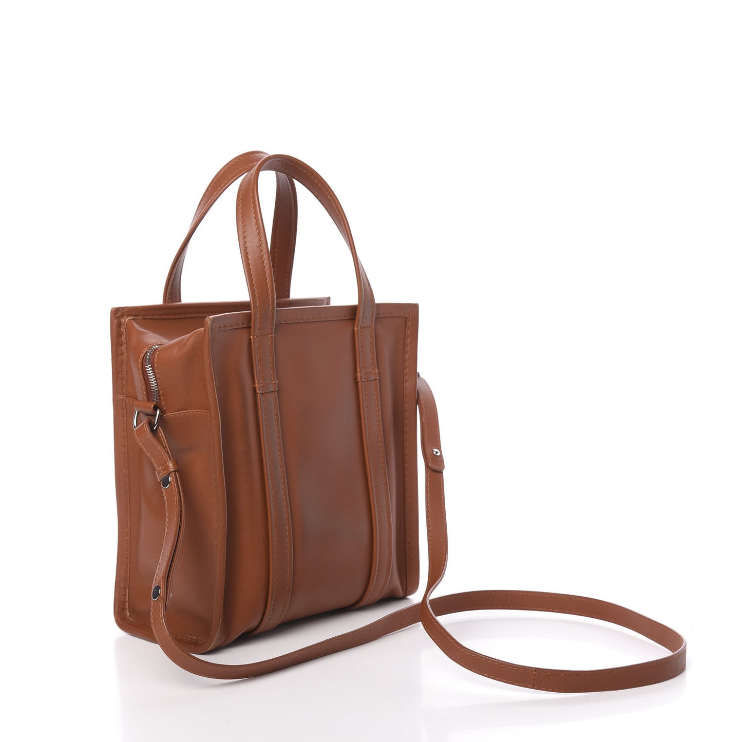 Agneau XS Bazar Shopper Tote Marron Fauve