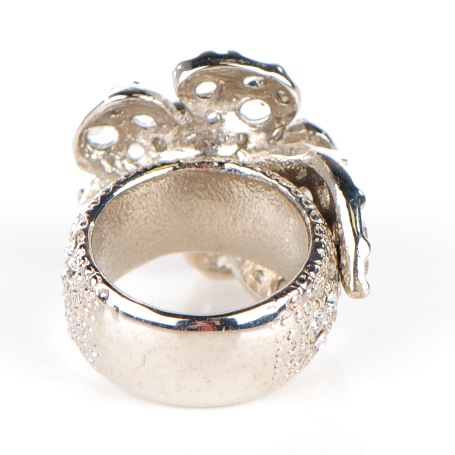 Chanel Swarovski Crystal Camellia Ring 6.5 3 of 5