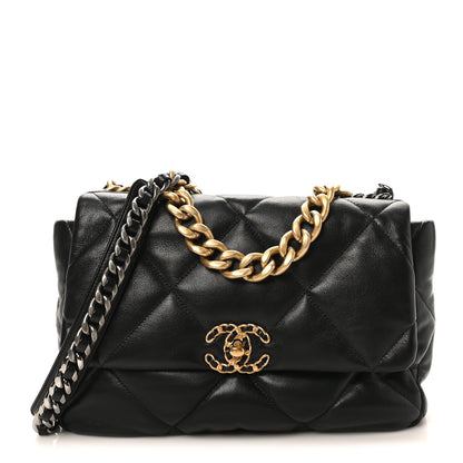 Chanel Lambskin Quilted Large Chanel 19 Flap Black 1 of 10