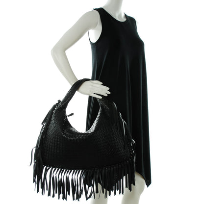 Bottega Veneta Nappa Intrecciato Veneta Large Fringed Hobo Nero Black 2 of 8