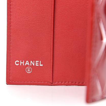 Chanel Patent Calfskin Quilted Passport Holder Red 6 of 9