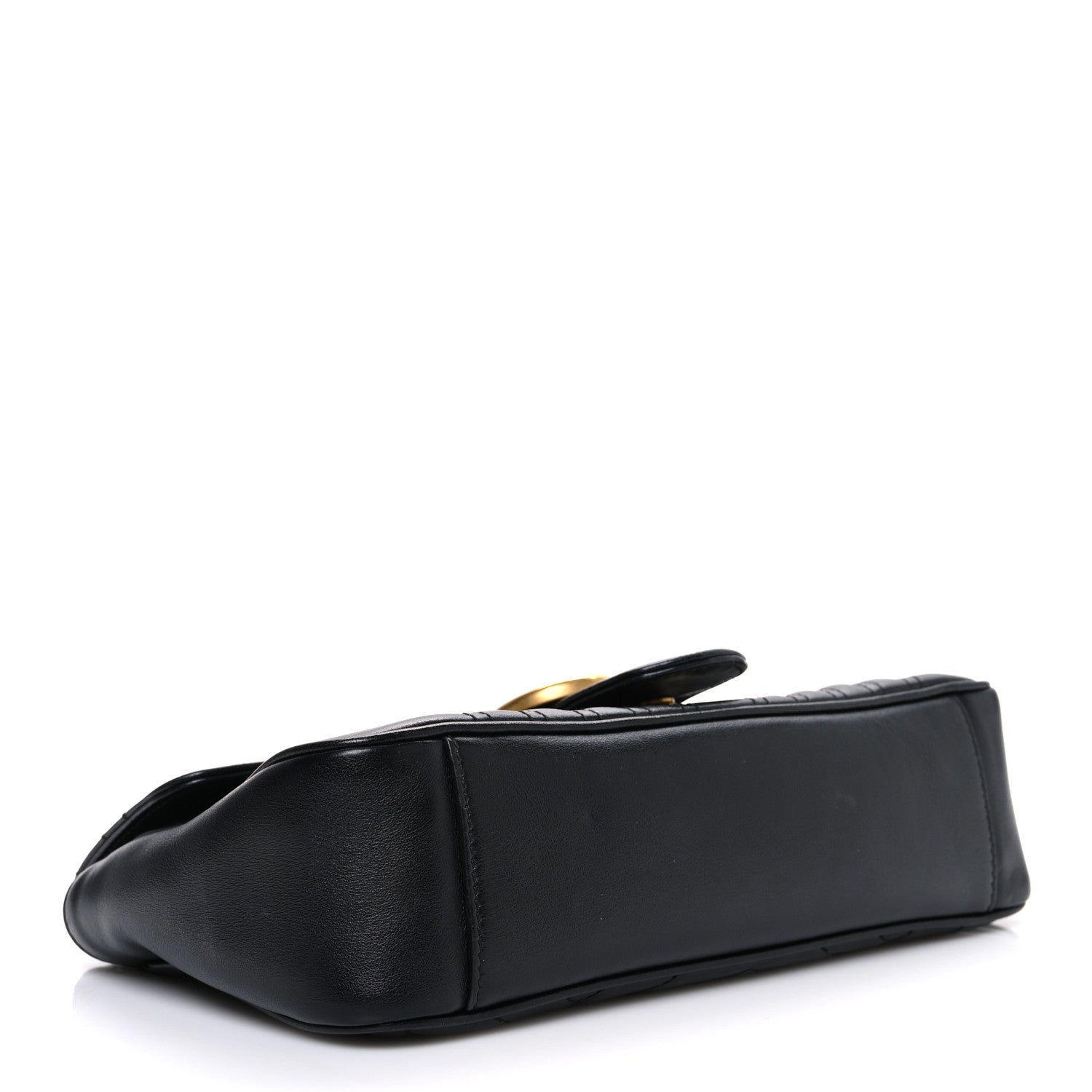 Gucci Calfskin Matelasse Small GG Marmont Shoulder Bag Black 4 of 11