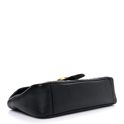 Gucci Calfskin Matelasse Small GG Marmont Shoulder Bag Black 4 of 11