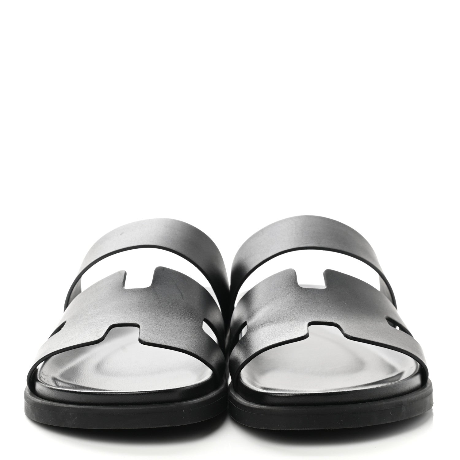 Hermes Calfskin Mens Chypre Sandals 43 Black 2 of 10