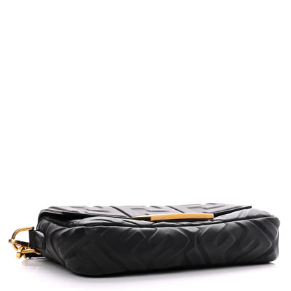 Fendi Nappa FF 1974 Embossed Mini Baguette Black 4 of 10