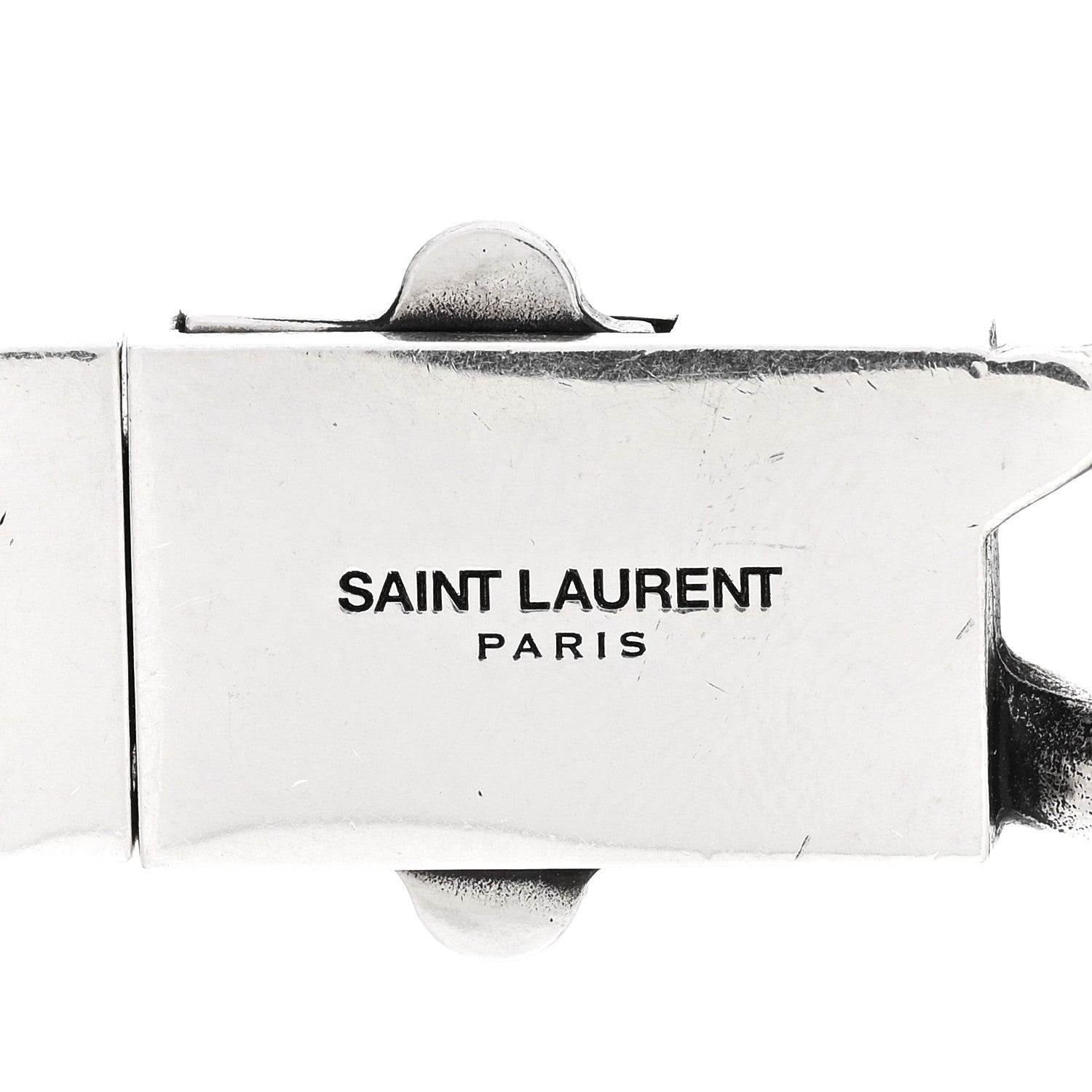 Saint Laurent Metal Curb Chain Necklace Oxidized Silver 3 of 3