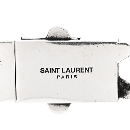 Saint Laurent Metal Curb Chain Necklace Oxidized Silver 3 of 3