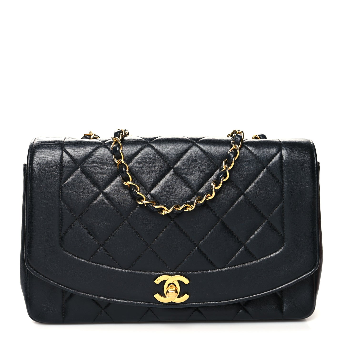 Lambskin Quilted Medium Single Flap Black