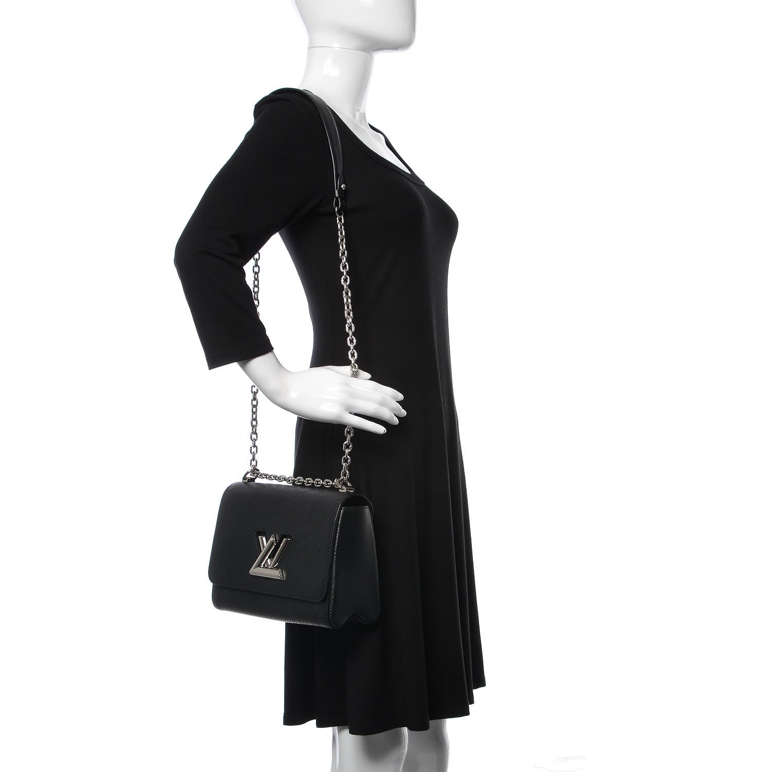 Louis Vuitton Epi Twist Shoulder Bag MM Black 2 of 10