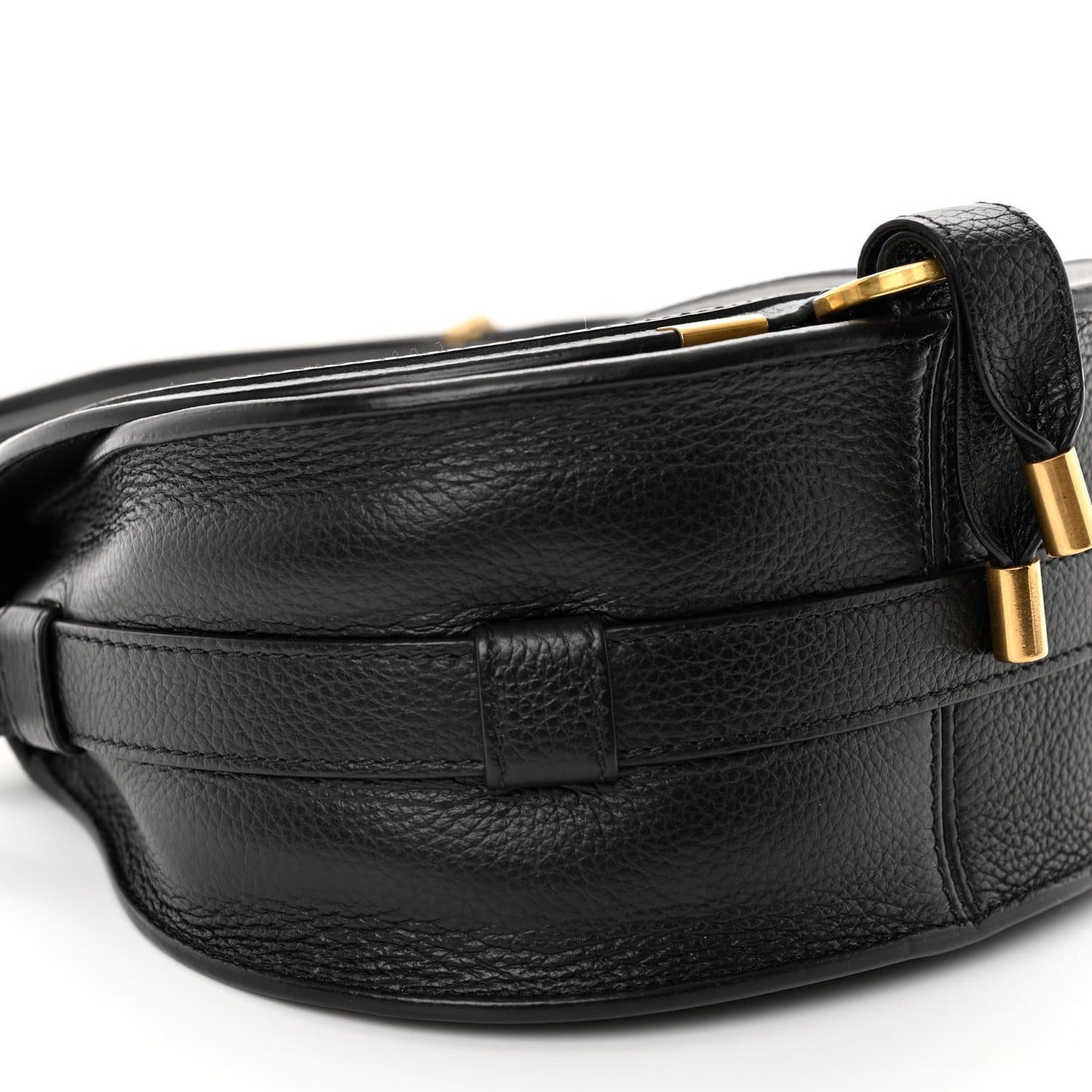 Calfskin Mini Marcie Round Crossbody Bag Black
