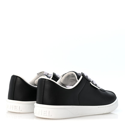 Chanel Calfskin CC Womens Sneakers 38.5 Black 5 of 10