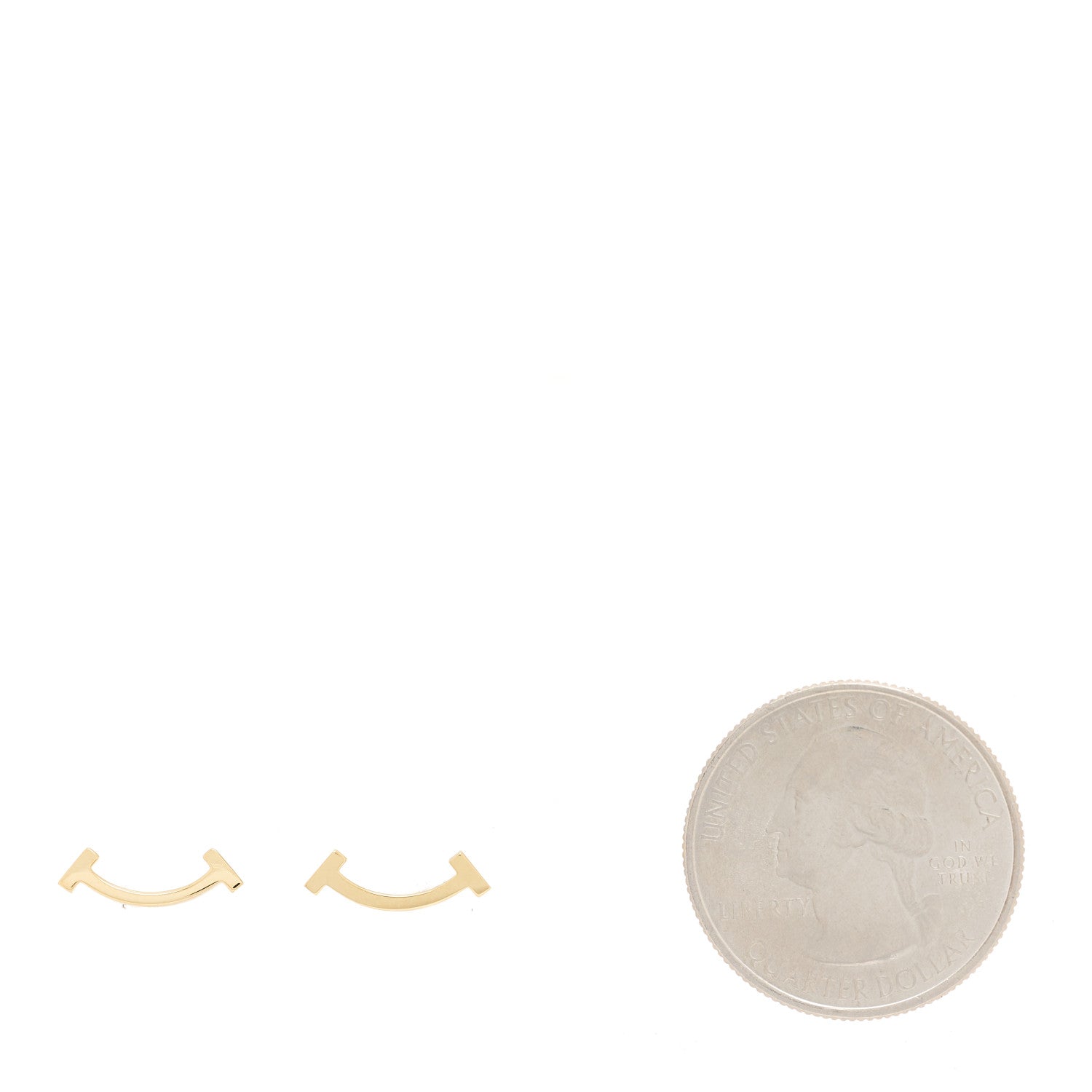 Tiffany 18K Yellow Gold T Smile Stud Earrings 2 of 4