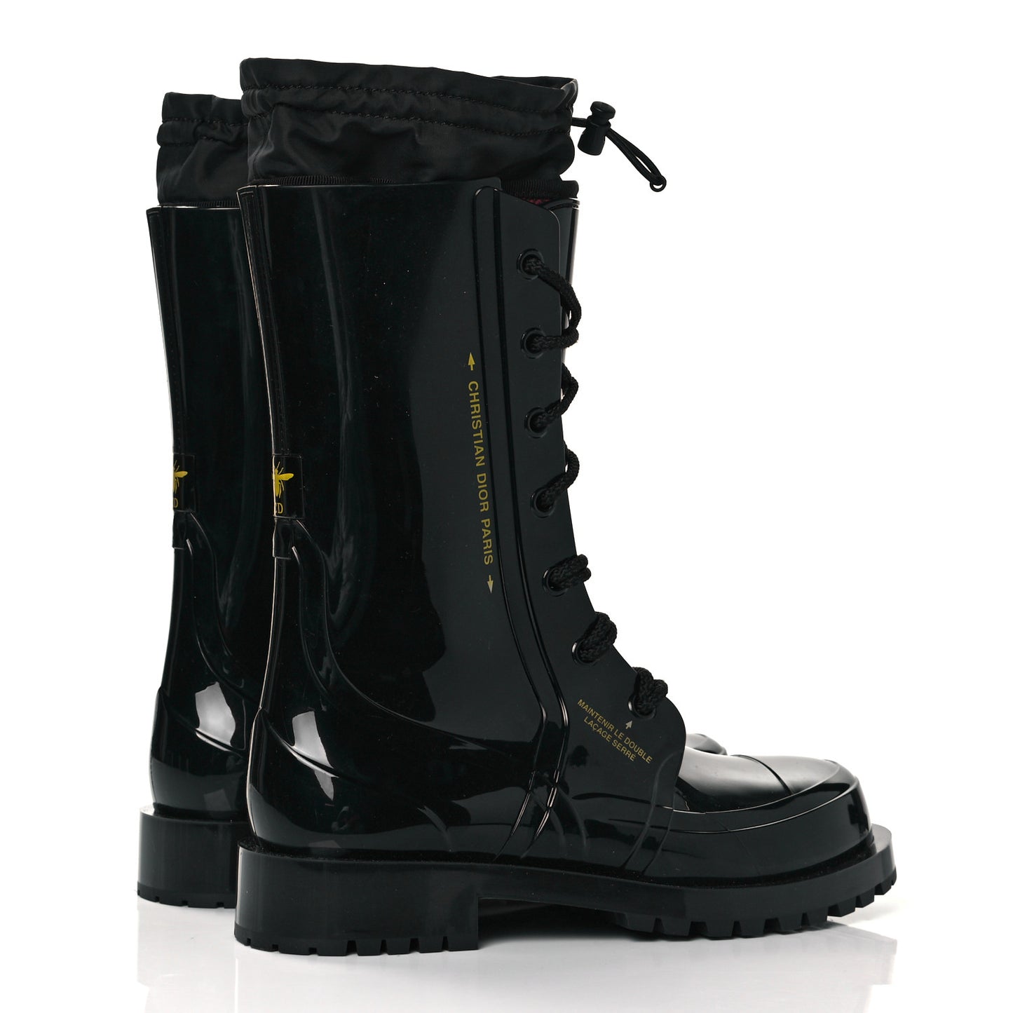 Shiny Rubber Diorcamp Low Boots 39 Black