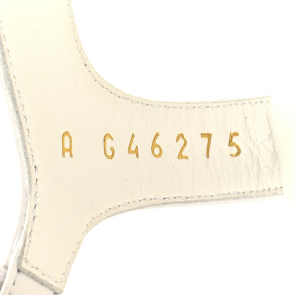 Chanel Lambskin Crystal CC Sandals 37 White 7 of 9