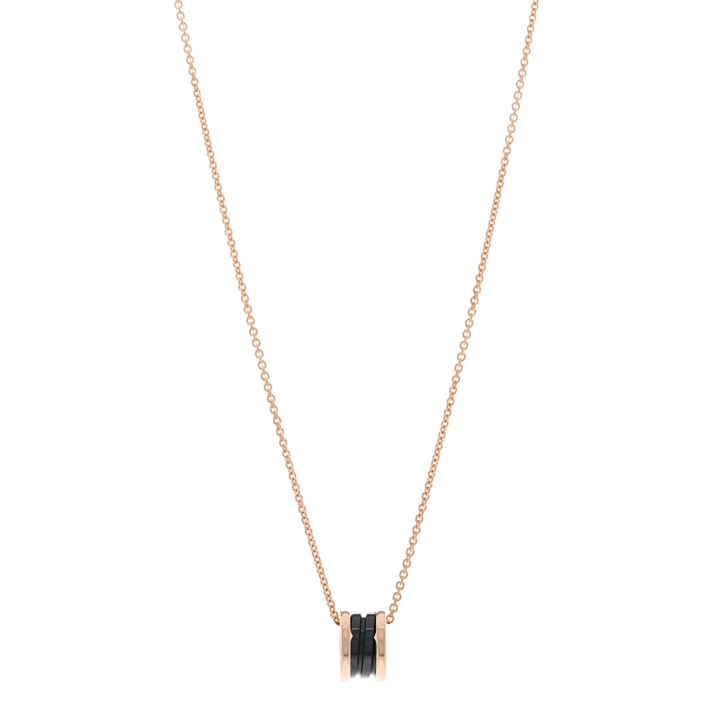 18K Rose Gold Black Ceramic B.Zero1 Pendant Necklace