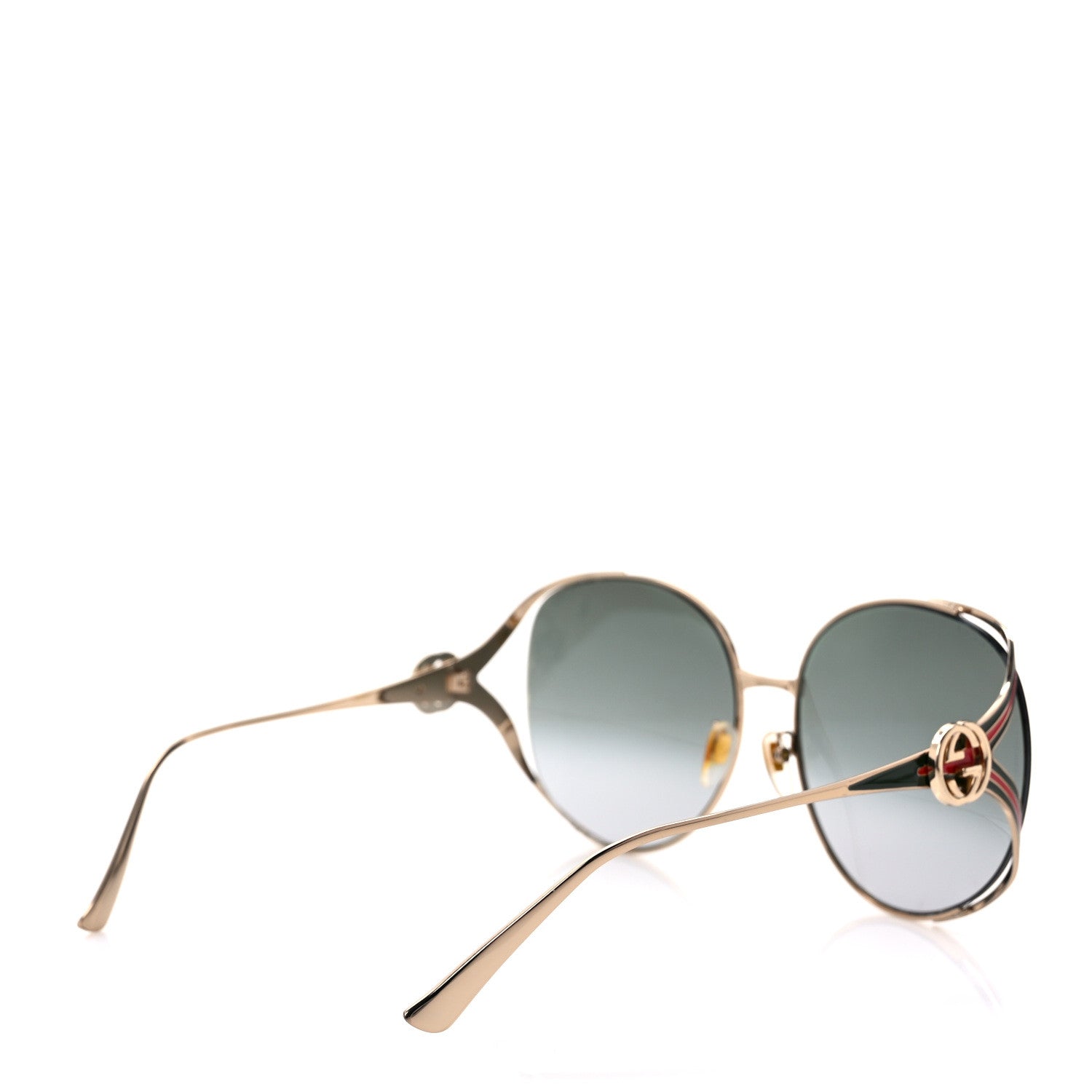 Gucci Metal Oversized Round Frame GG0225S Sunglasses Gold 4 of 8
