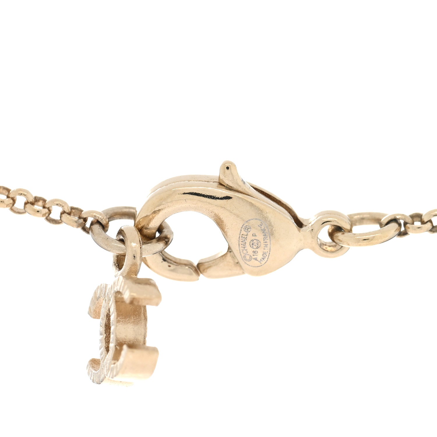 Chanel Crystal Pearl Camellia Necklace Gold 4 of 4
