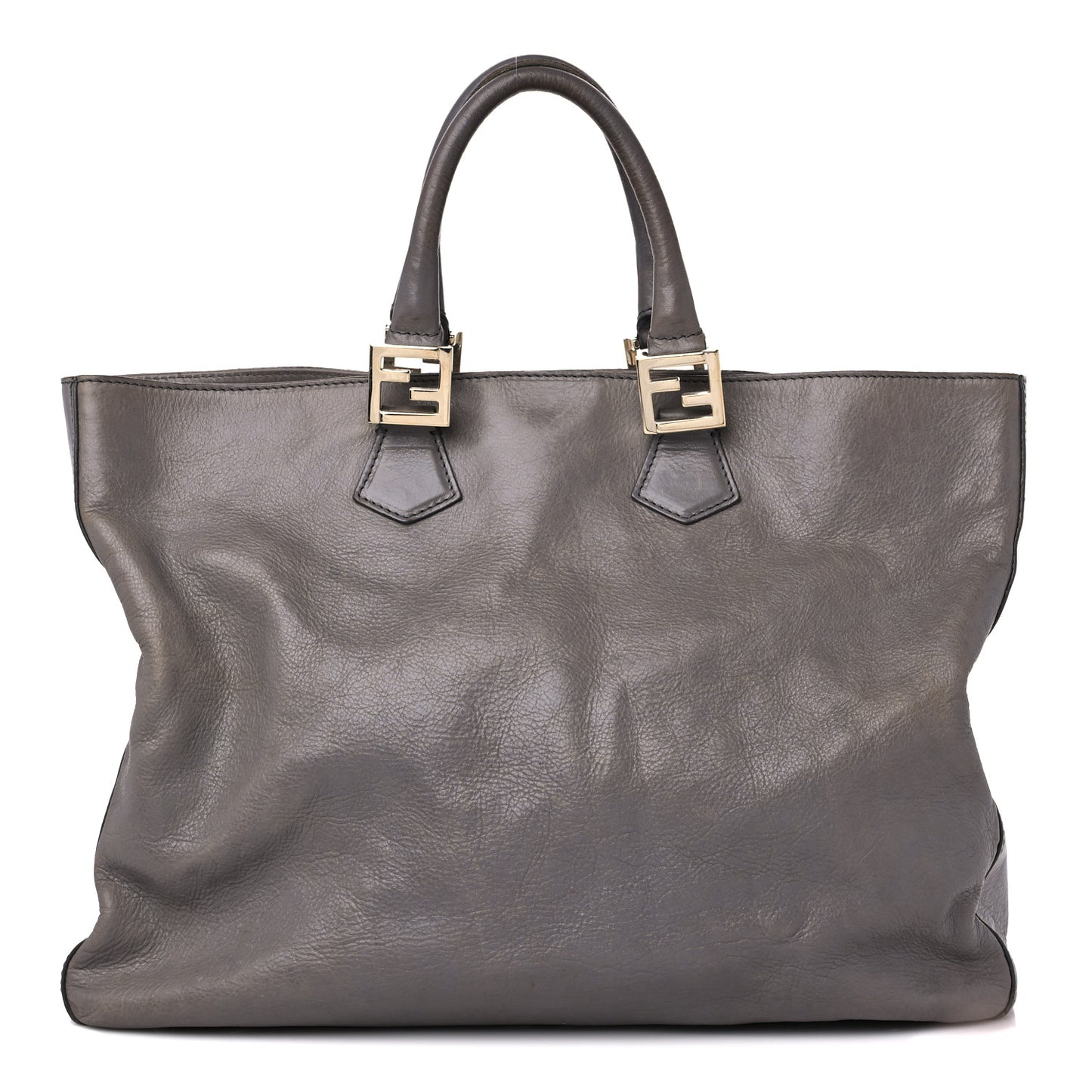 Vitello Acqua Large Twins Tote Grigio Scuro