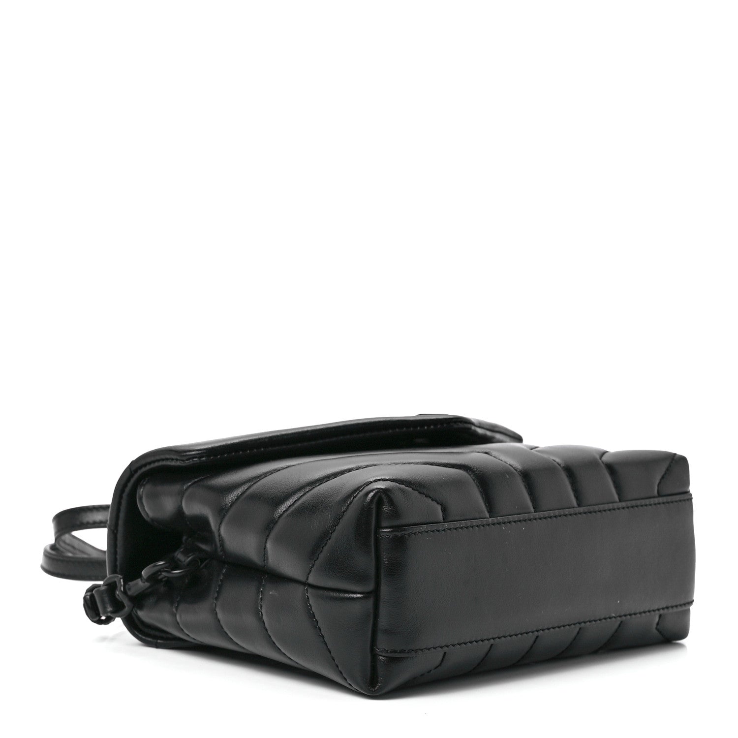 Saint Laurent Calfskin Y Quilted Monogram Monochrome Toy Loulou Crossbody Bag Black 4 of 12
