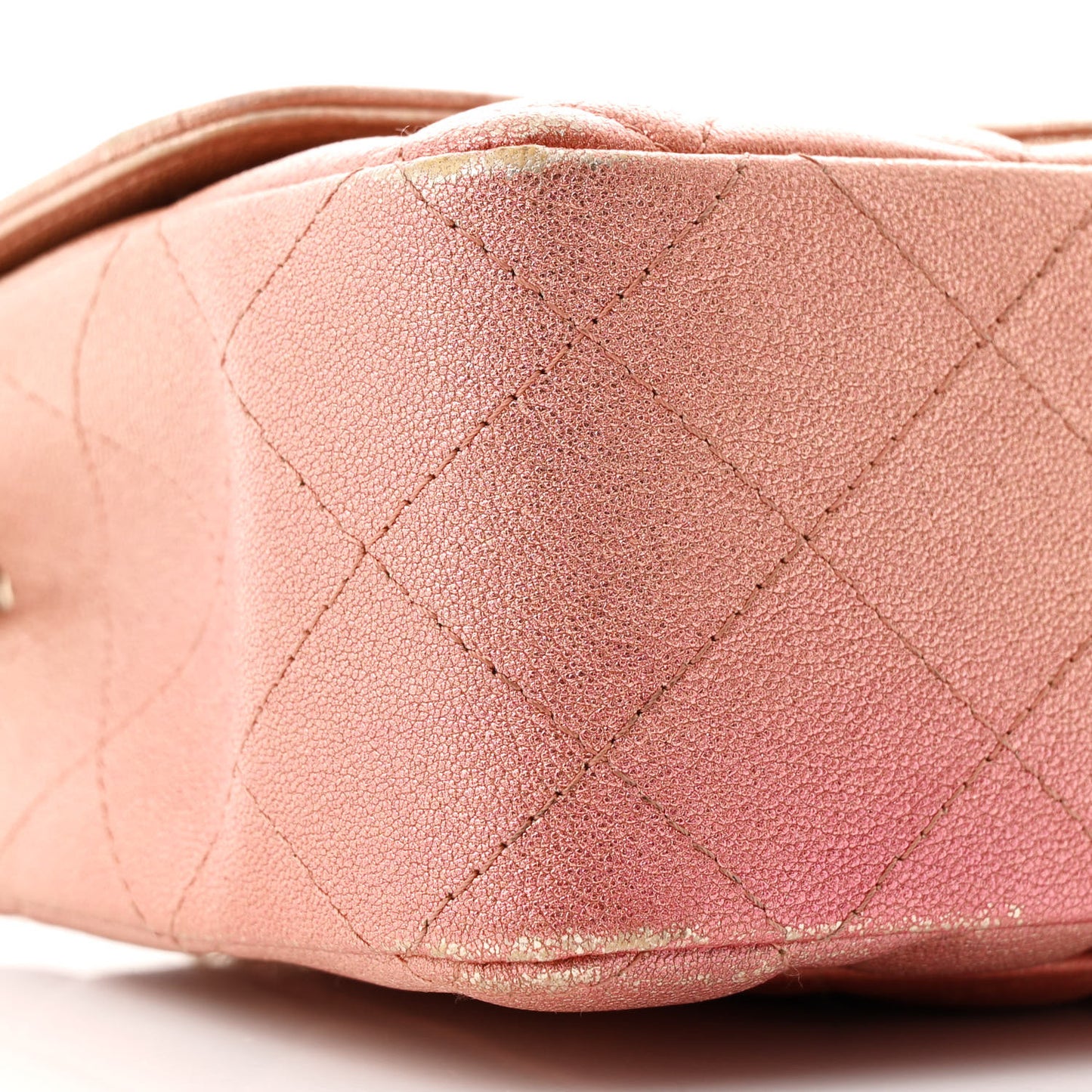 Metallic Lambskin Quilted Ombre Mini Rectangular Flap Pink