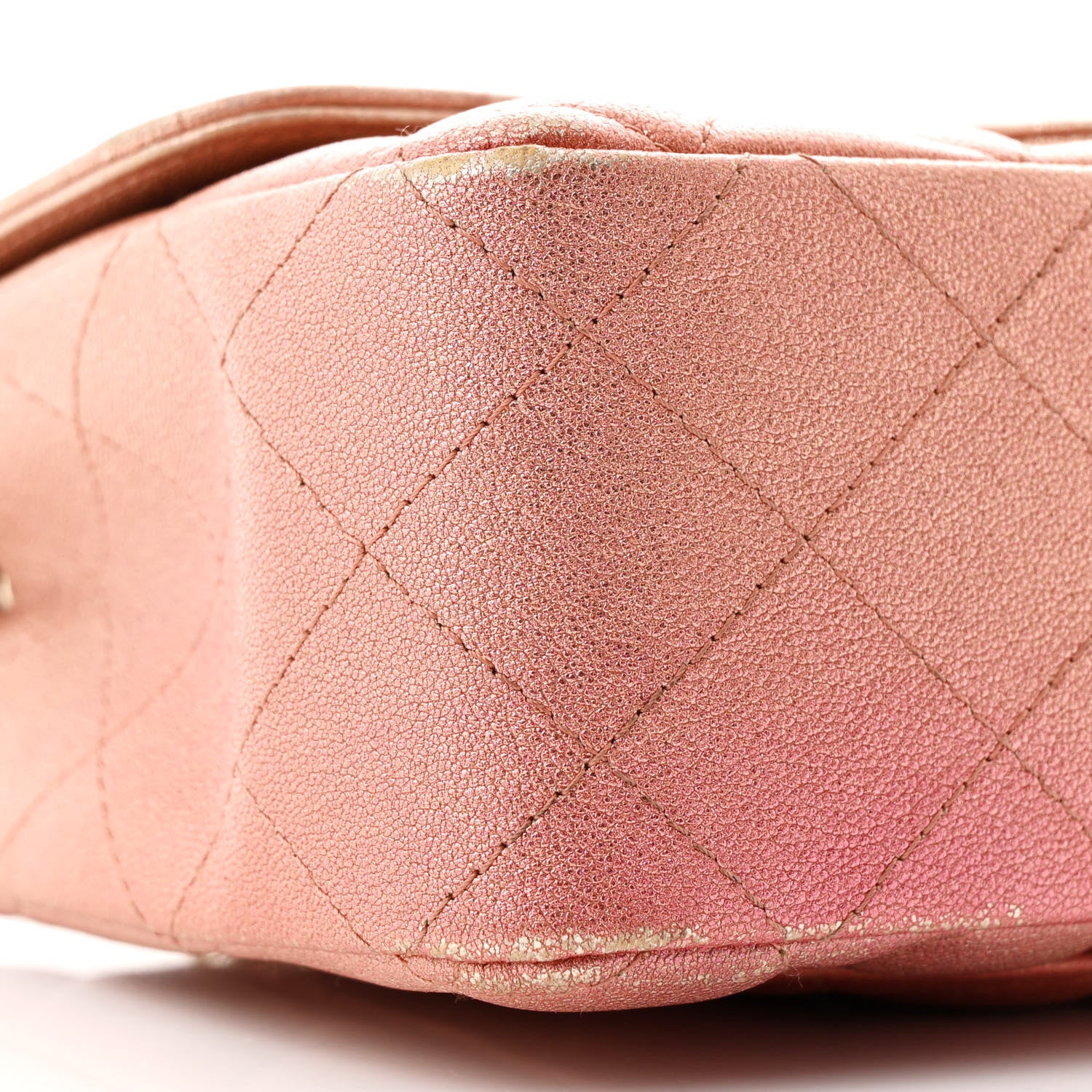 Chanel Metallic Lambskin Quilted Ombre Mini Rectangular Flap Pink 9 of 13