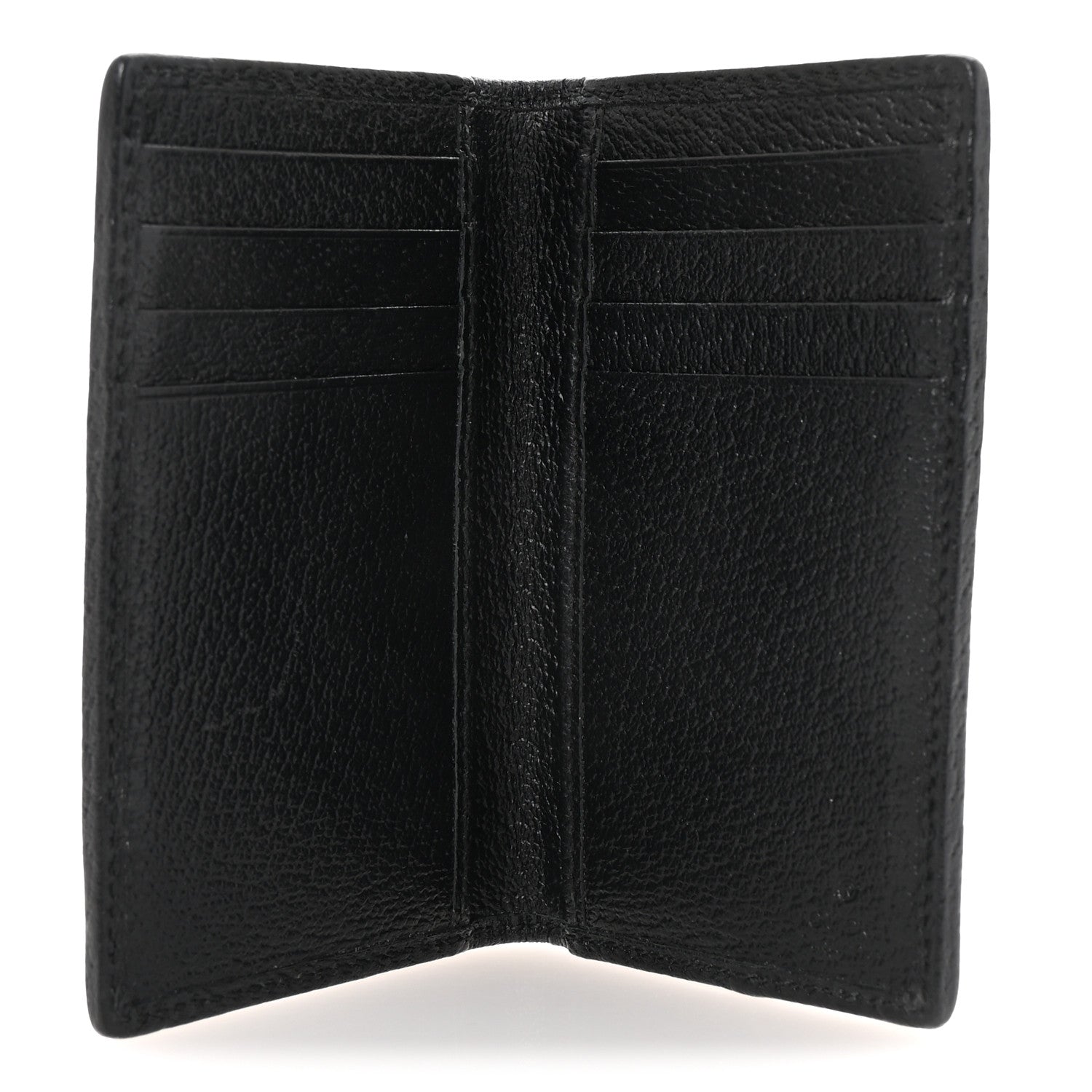 Gucci Canvas Monogram Jumbo GG Textured Dollar Calfskin Card Case Black 5 of 7