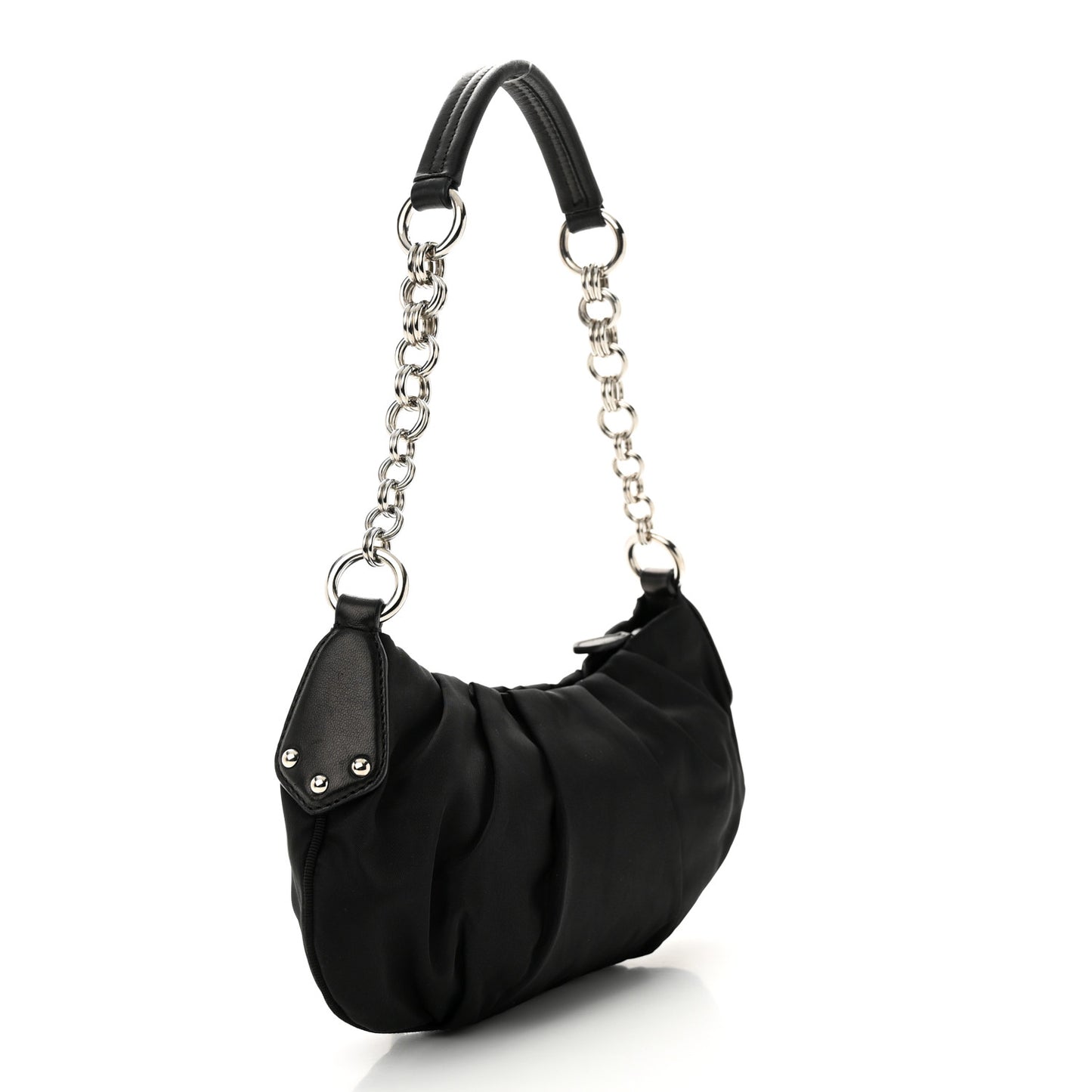 Tessuto Nylon Beaded Bag Black
