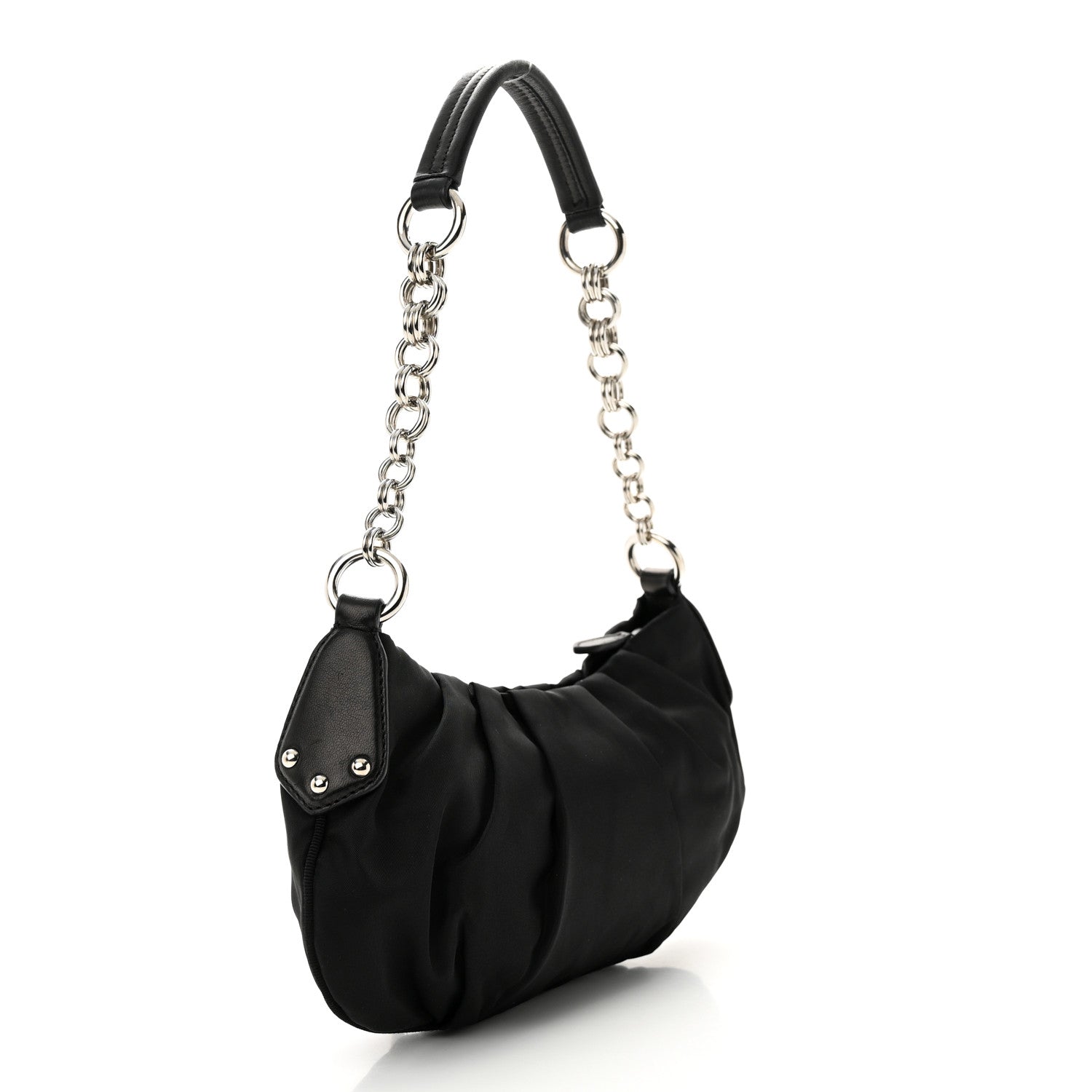 Prada Tessuto Nylon Beaded Bag Black 3 of 10