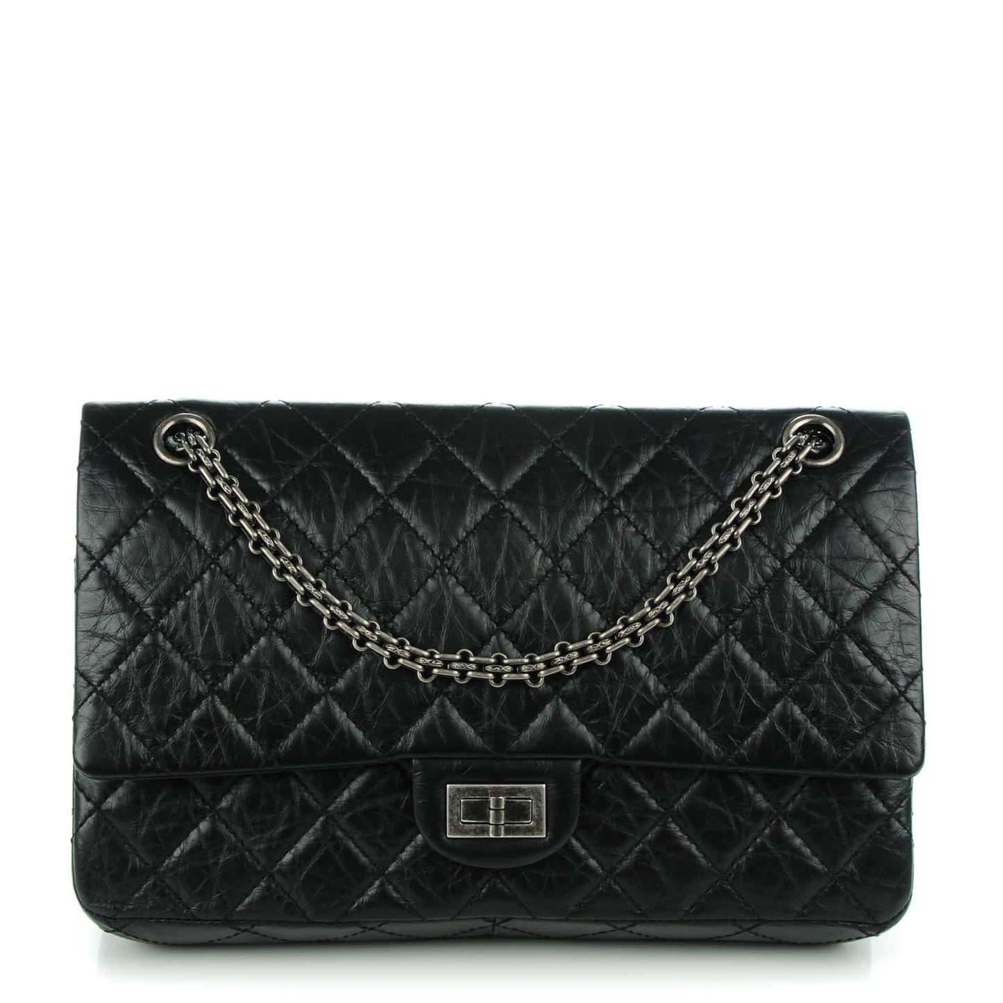 Aged Calfskin Quilted 2.55 Reissue 226 Flap Black