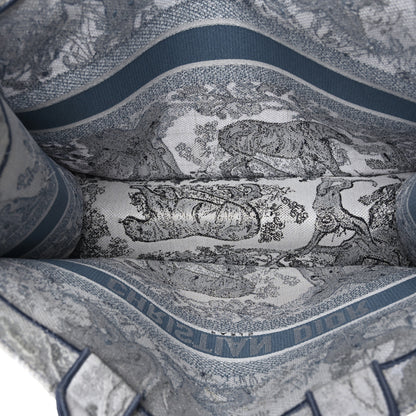 Christian Dior Gradient Canvas Embroidered Large Dioriviera Toile De Jouy Book Tote Blue 5 of 9