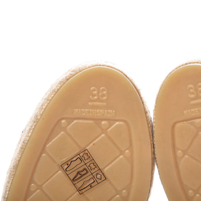 Chanel Lambskin CC Espadrilles 38 Beige Black 6 of 10