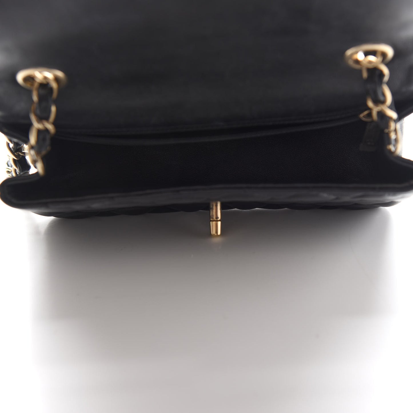 Lambskin Quilted Mini Rectangular Flap Black